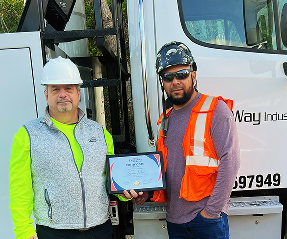 ClearWay Industries vegetation management give service excellence award to recognize employee