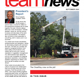 Cover of ClearWay Industries Vegetation Management Tree Clearing Company Newsletter for September 2025